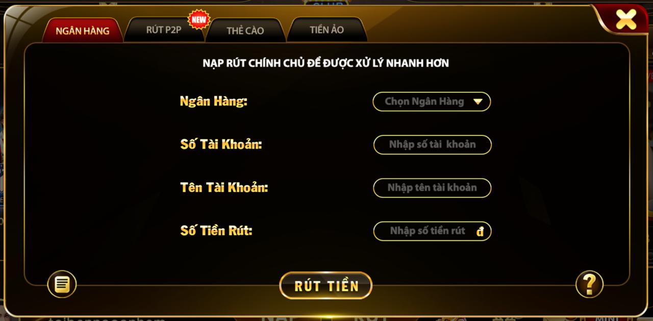 r&uacute;t tiền về ng&acirc;n h&agrave;ng tại hitclub