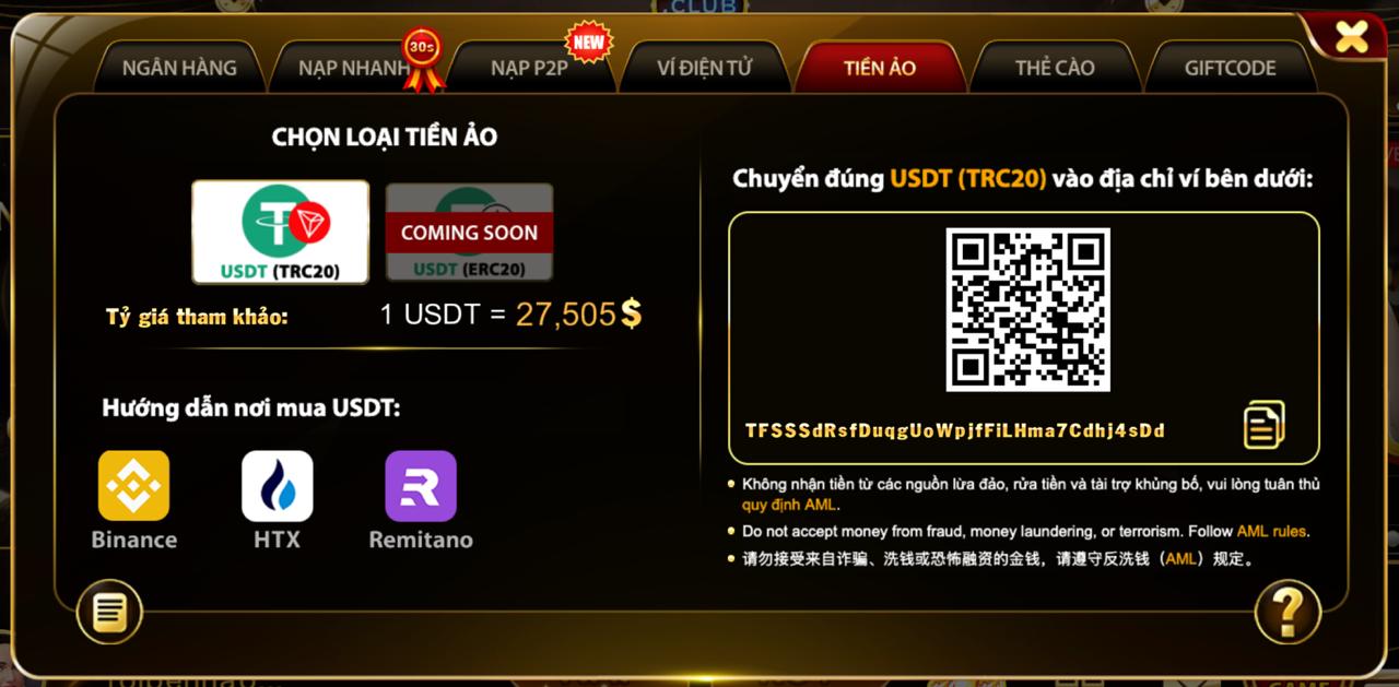nạp tiền ảo
