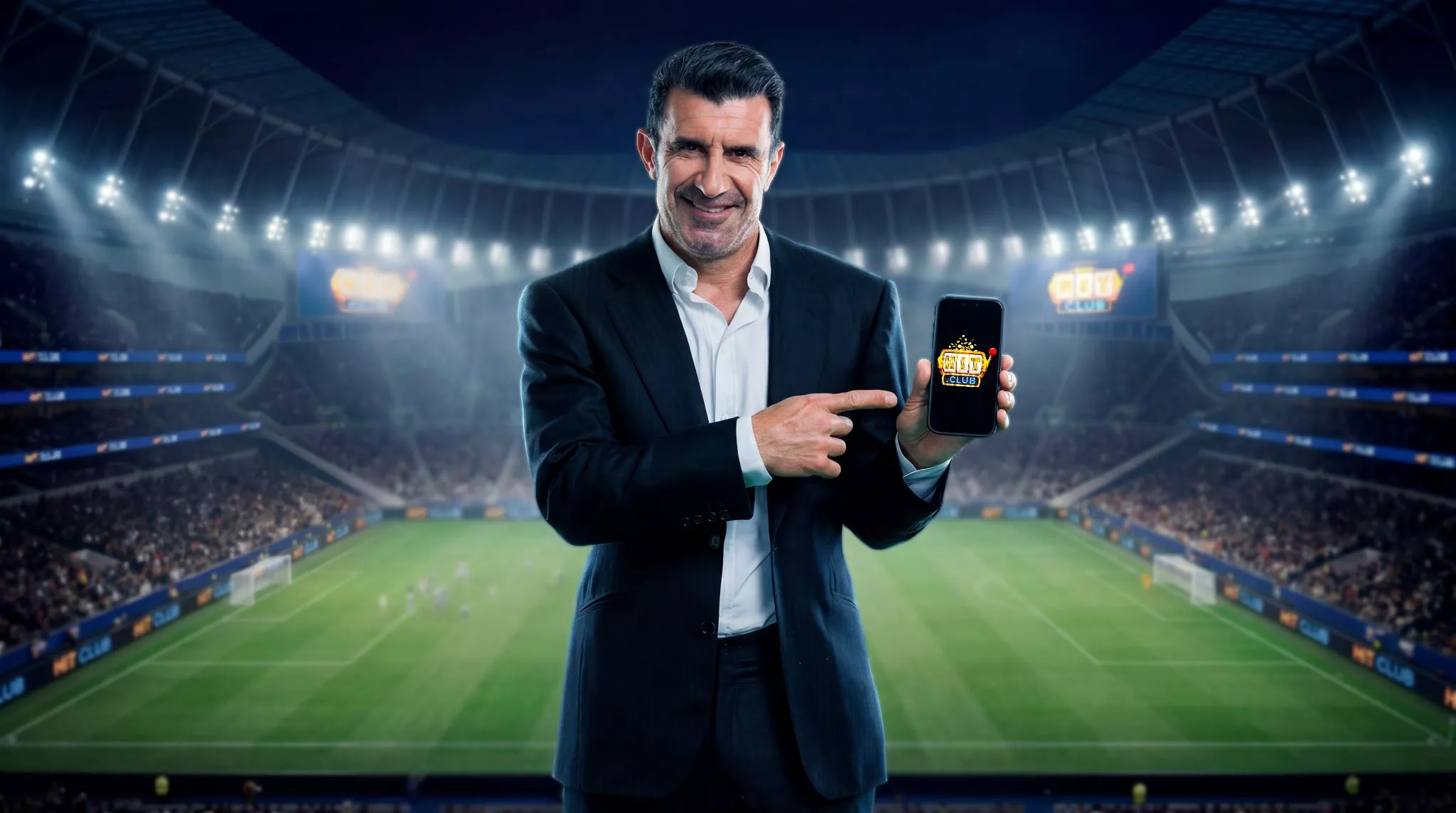 Luis Figo sẽ đồng h&agrave;nh c&ugrave;ng Hitclub trong nhiều chiến dịch truyền th&ocirc;ng